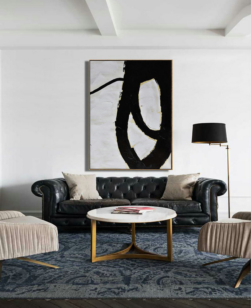 Large Abstract Art Handmade Painting,Minimalist Painting On Canvas, Palette Knife Vertical Minimal Art - Acrylic Painting On Canvas